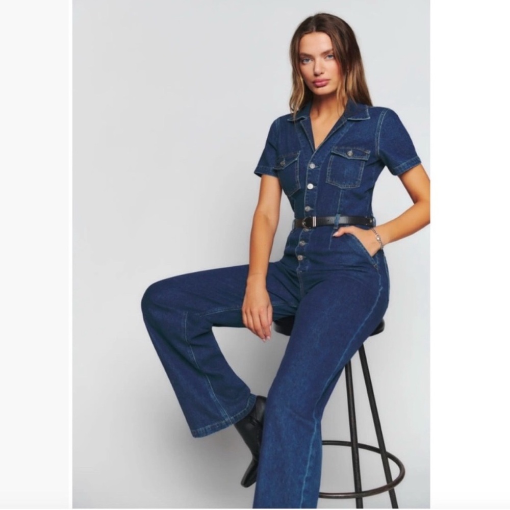 Reformation Denim James Jumpsuit. Size 2